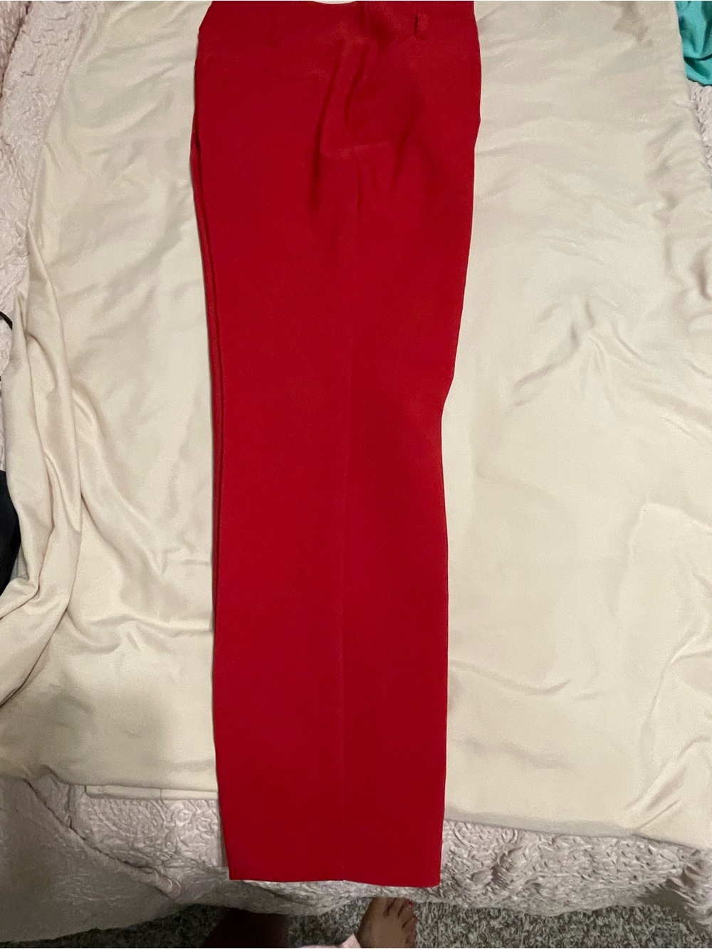 Classic Red Straight-Leg Women's Trousers